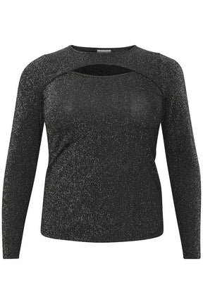 Kaffe Curve Cut-Out Shimmer Top