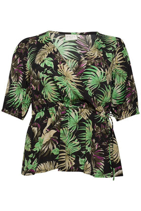 Kaffe Curve Clia Sleeve Blouse in Leaf Print