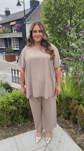 Ali Rhinestone Co-ord in Tan