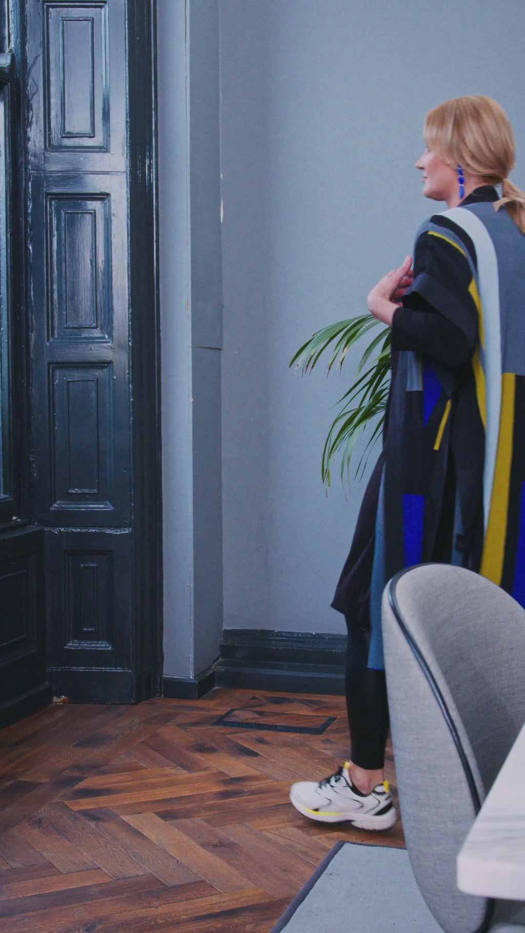 Ora Black Dress with Overcoat