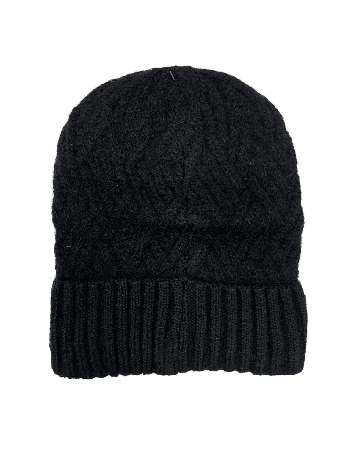 Cable Knit Hat in Black