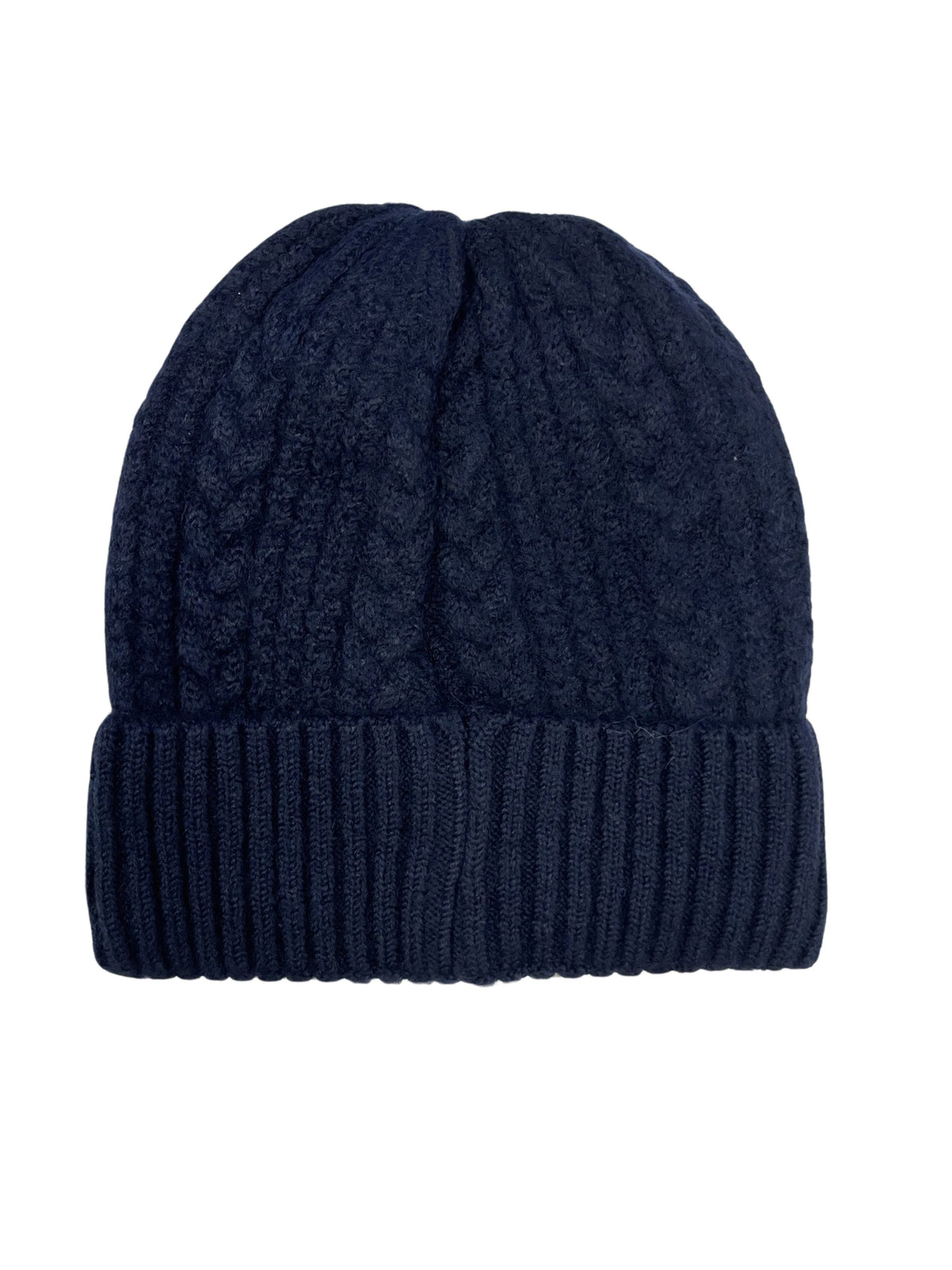 Cable Knit Hat in Navy