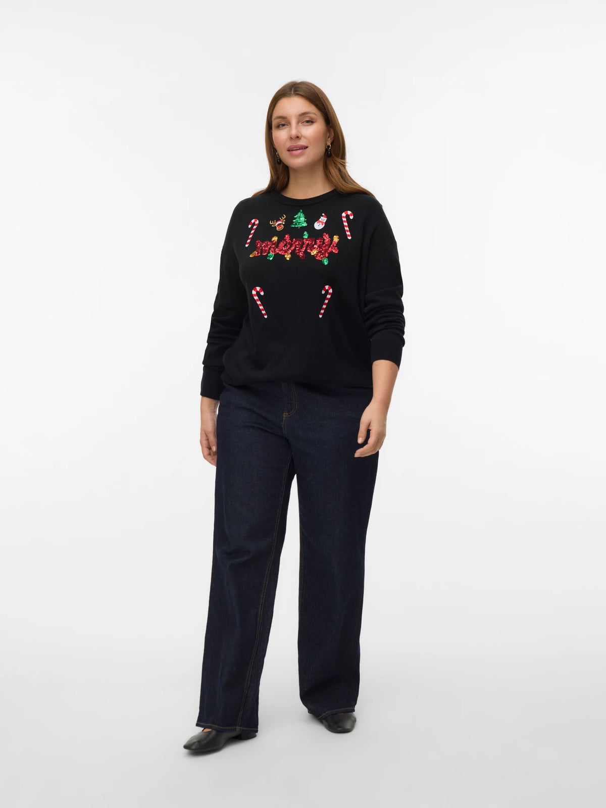 Vero Moda Curve X-Mas Candy Cane Knit Jumper
