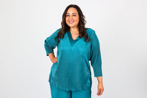 Mellomi Sharon Plisse Top in Teal