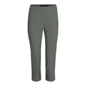 Robell Crop Trousers | Khaki Green - Wardrobe Plus
