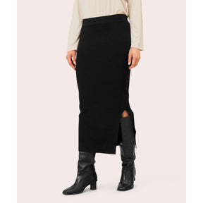 Masai Sybille Fine Knit Skirt in Black - Wardrobe Plus