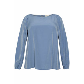 Kaffe Catja Blouse in Blue - Wardrobe Plus