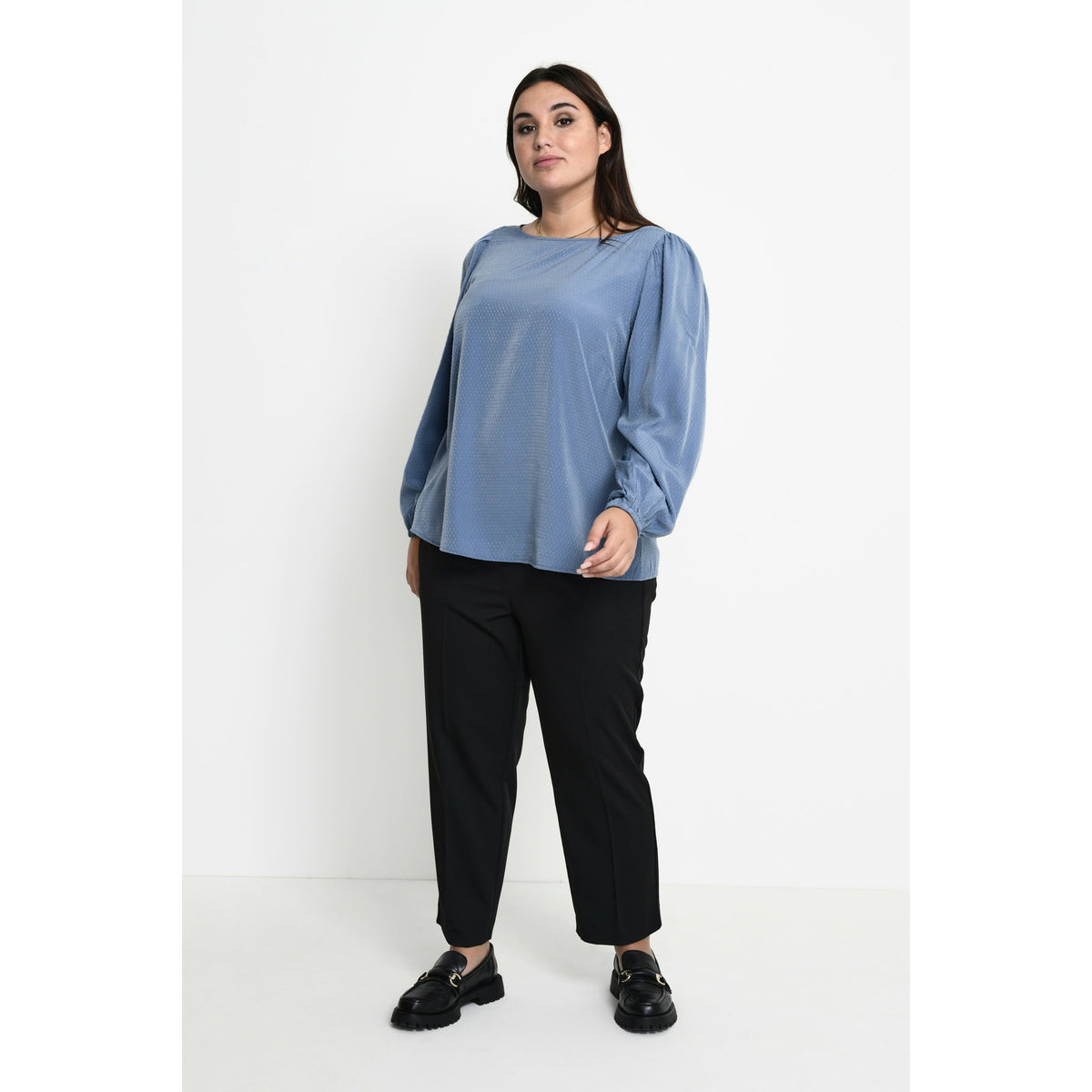 Kaffe Catja Blouse in Blue - Wardrobe Plus