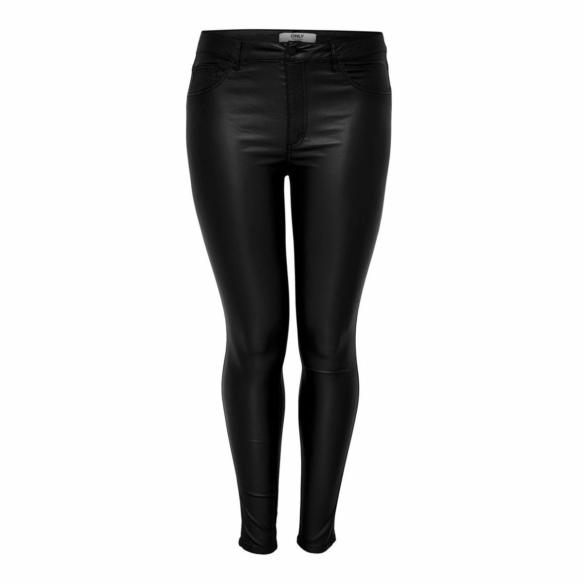 Only Carmakoma Coated Skinny Jean in Black - Wardrobe Plus
