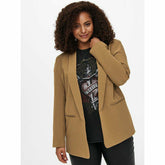 Only Carmakoma Blazer Jacket in Tan - Wardrobe Plus