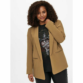 Only Carmakoma Blazer Jacket in Tan - Wardrobe Plus