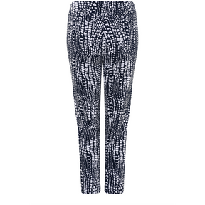 Robell 7/8ths Trousers in Navy & White