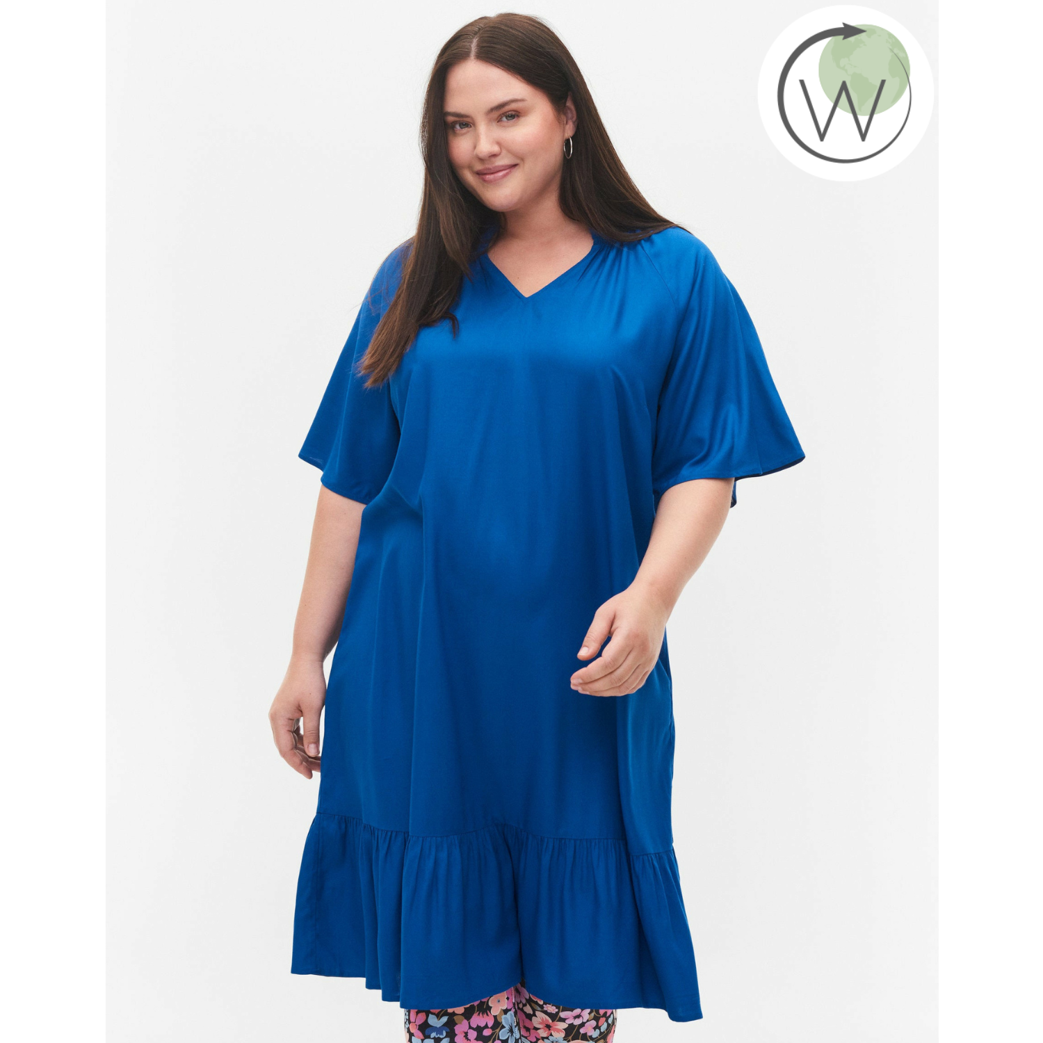 Zizzi Mio Dress in Royal Blue - Wardrobe Plus