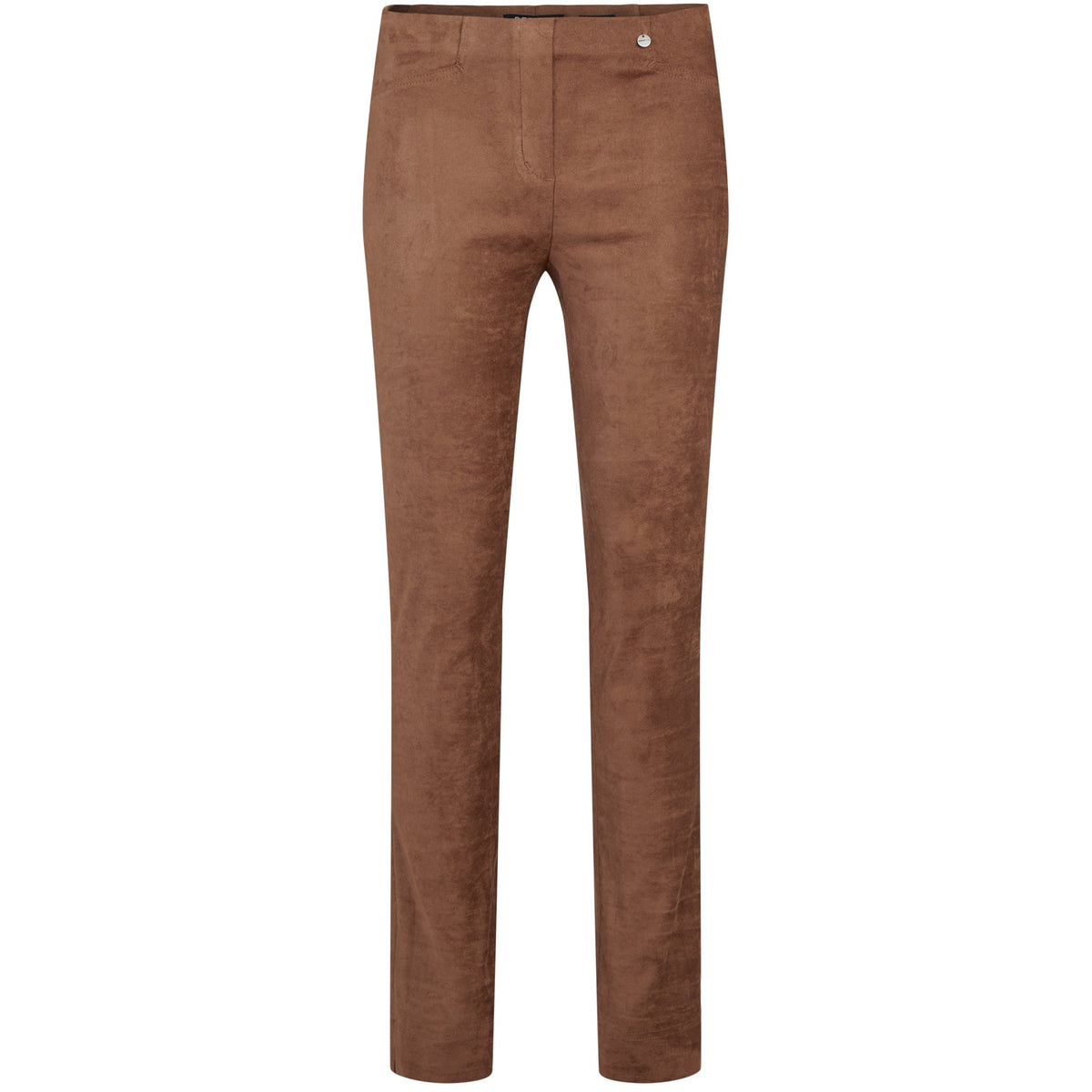 Robell Rose Suede Trousers in Brown - Wardrobe Plus