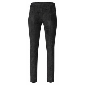 Robell Rose Suede Trousers in Black - Wardrobe Plus