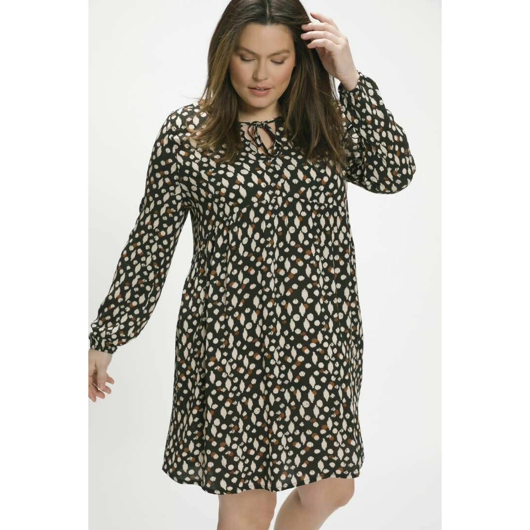 Ulla Popken Dot Print Tunic Dress - Wardrobe Plus