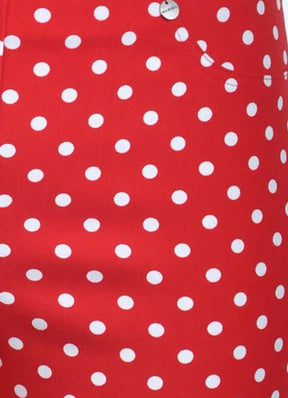 Robell 7/8ths Trousers in Red Polka Dot - Wardrobe Plus