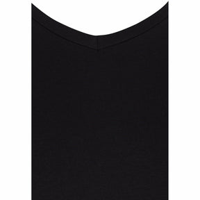 Zizzi Cotton V-Neck Tee Shirt - Black - Wardrobe Plus