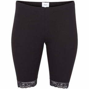 Zizzi Lace Trim Shorts Black - Wardrobe Plus