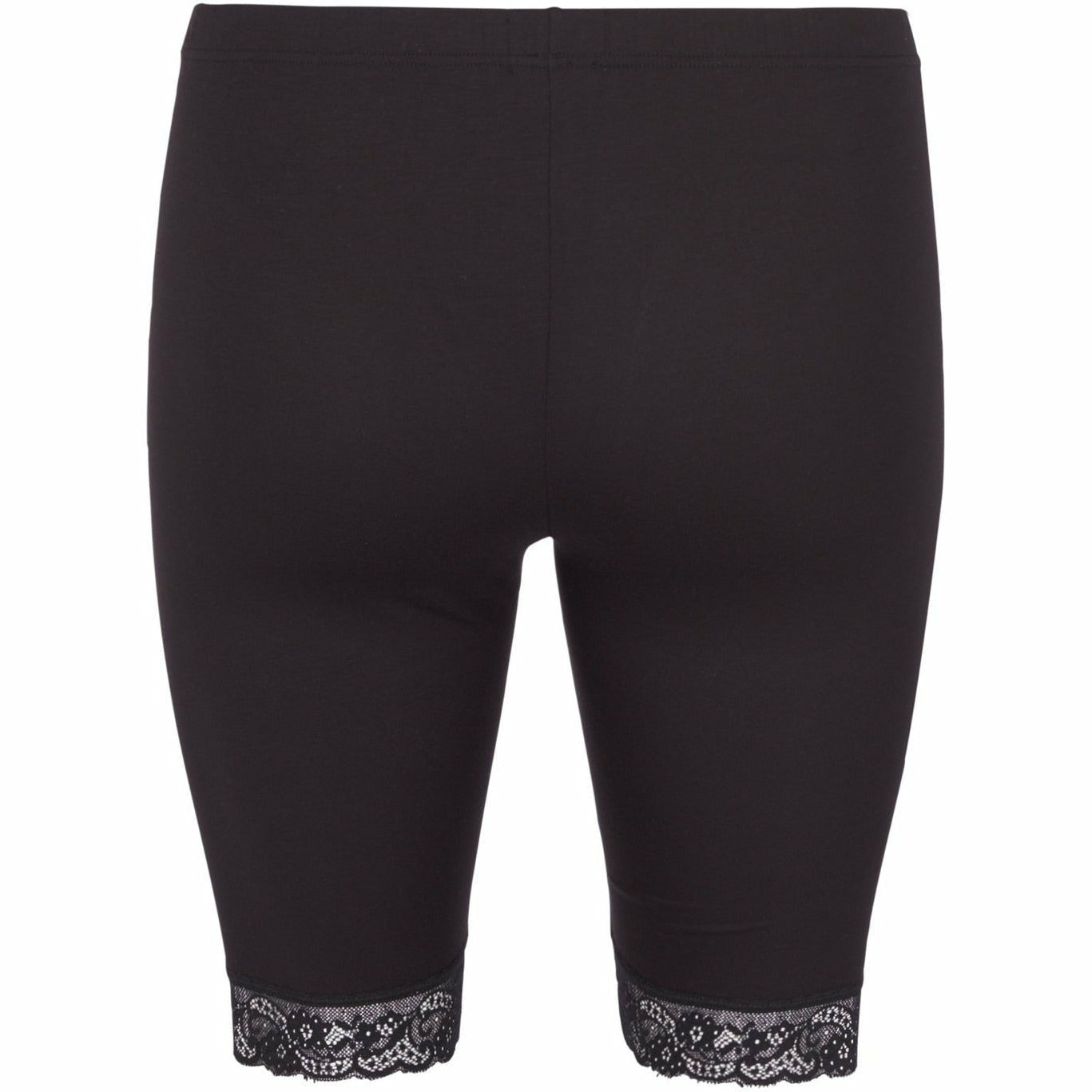 Zizzi Lace Trim Shorts Black - Wardrobe Plus