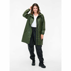 Zizzi Raincoat in Khaki - Wardrobe Plus