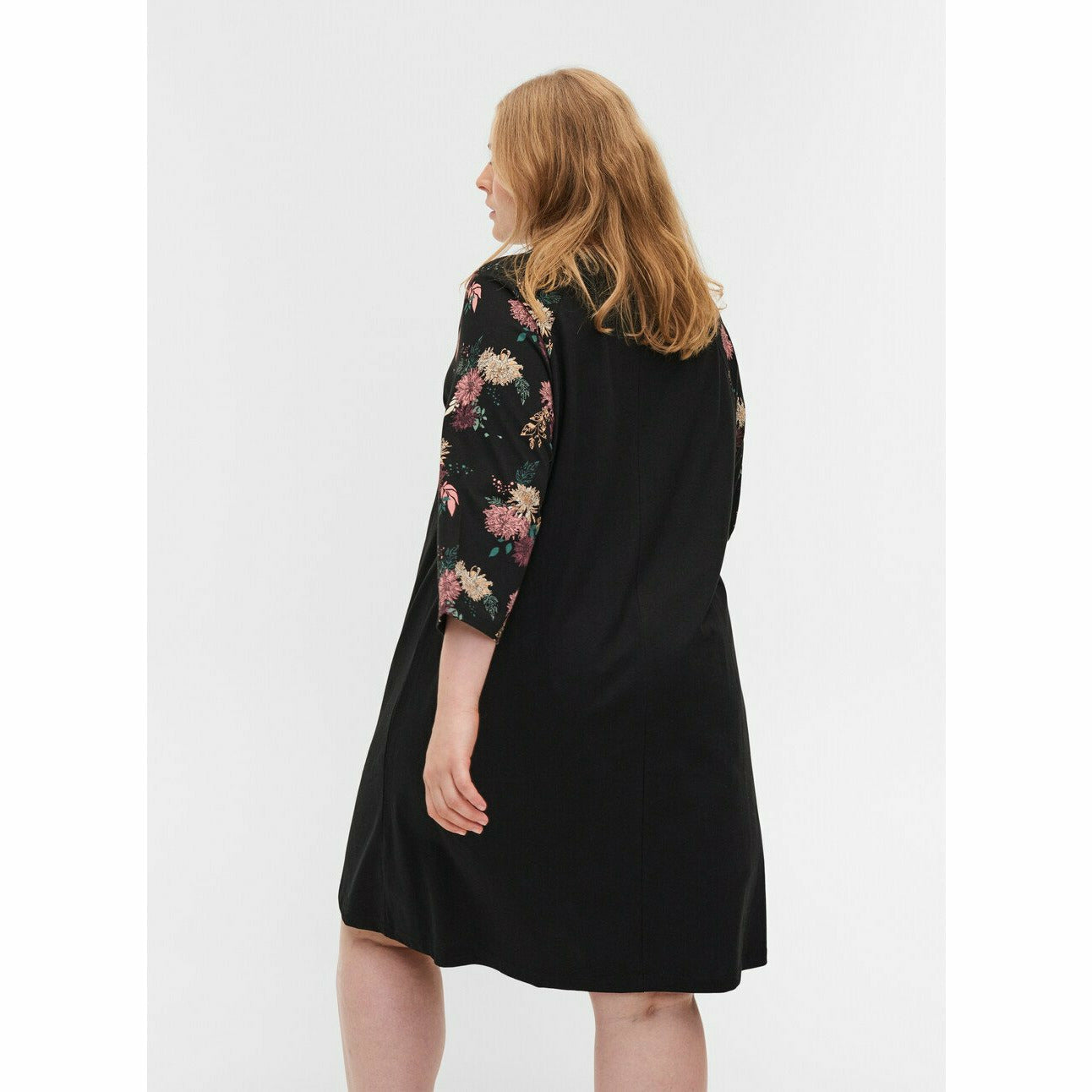 Zizzi Malma Black Flower Night Dress - Wardrobe Plus