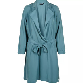 Zizzi Trench Coat in Sage Green - Wardrobe Plus