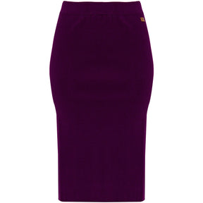 Mat Fine Knit Skirt in Plum - Wardrobe Plus