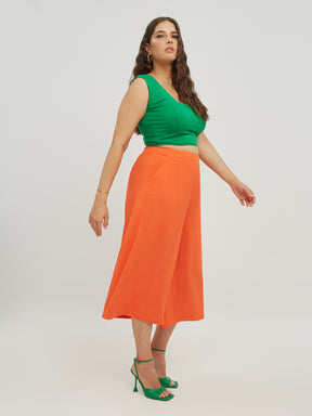 Mat Wide Leg Culottes in Orange - Wardrobe Plus