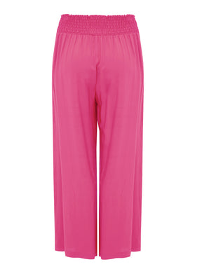 Mat Smock Waisted Trousers in Pink - Wardrobe Plus