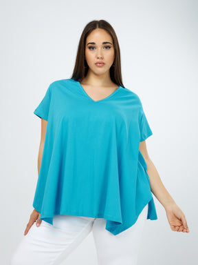 Mat Wide-Fit T-shirt in Blue - Wardrobe Plus