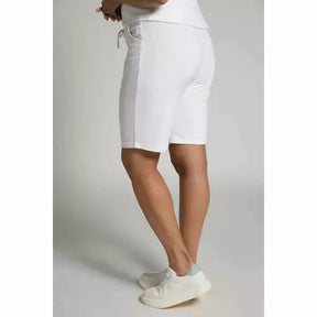 Ulla Popken Towelling Shorts in White - Wardrobe Plus