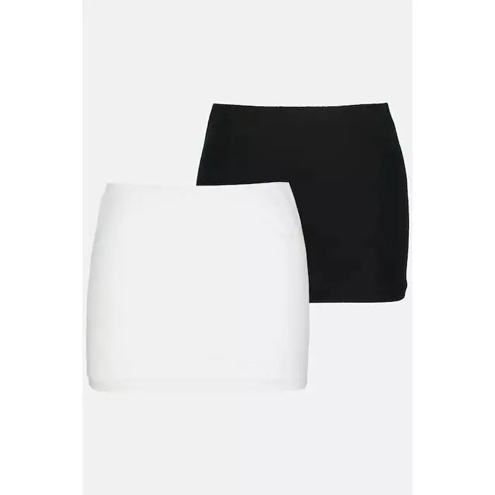 Ulla Popken 2 Pack Shirt Extenders in Black & White - Wardrobe Plus