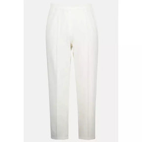 Ulla Popken Stretch Trousers in Off White - Wardrobe Plus