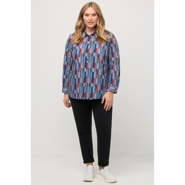 Ulla Popken Graphic Stripe Shirt - Wardrobe Plus