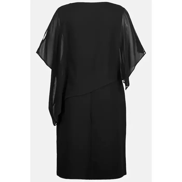 Ulla Popken Sparkle Front Dress in Black - Wardrobe Plus