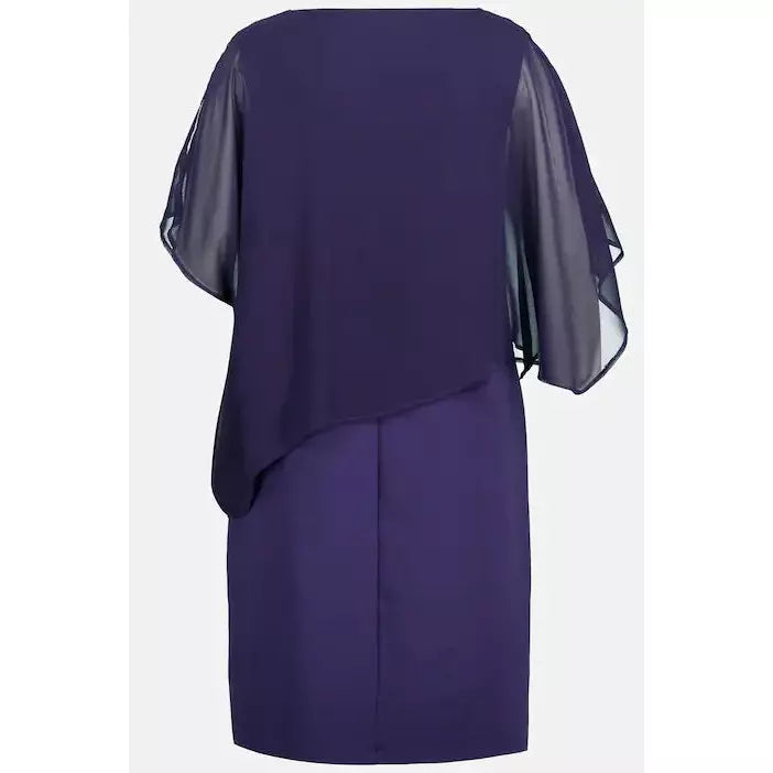 Ulla Popken Sparkle Front Dress in Purple - Wardrobe Plus