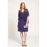 Ulla Popken Sparkle Front Dress in Purple - Wardrobe Plus