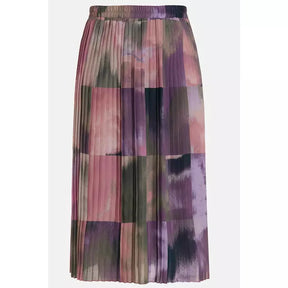 Ulla Popken Watercolour Pleated Skirt - Wardrobe Plus
