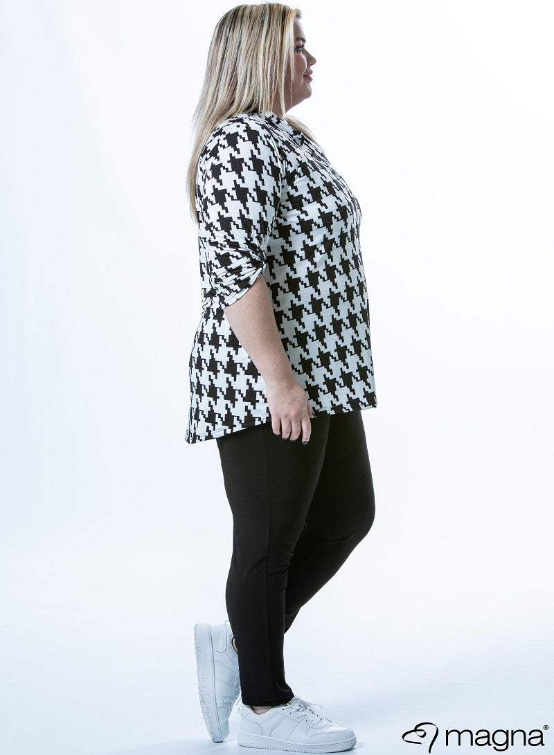 Magna Mabel Blouse in Houndstooth - Wardrobe Plus
