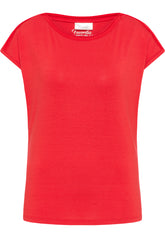 Barbara Lebek Boat-Neck Tee in Red - Wardrobe Plus