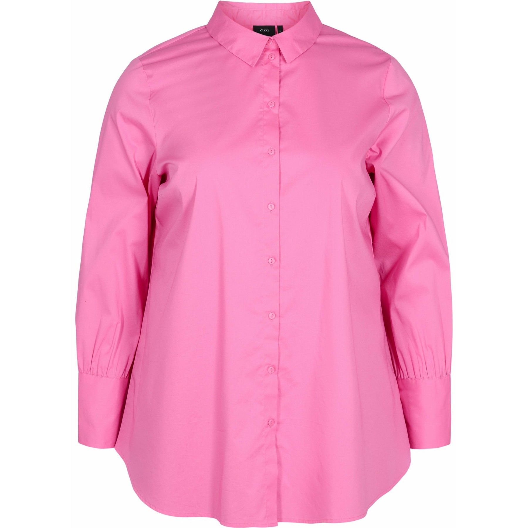 Zizzi Longline Shirt in Pink - Wardrobe Plus