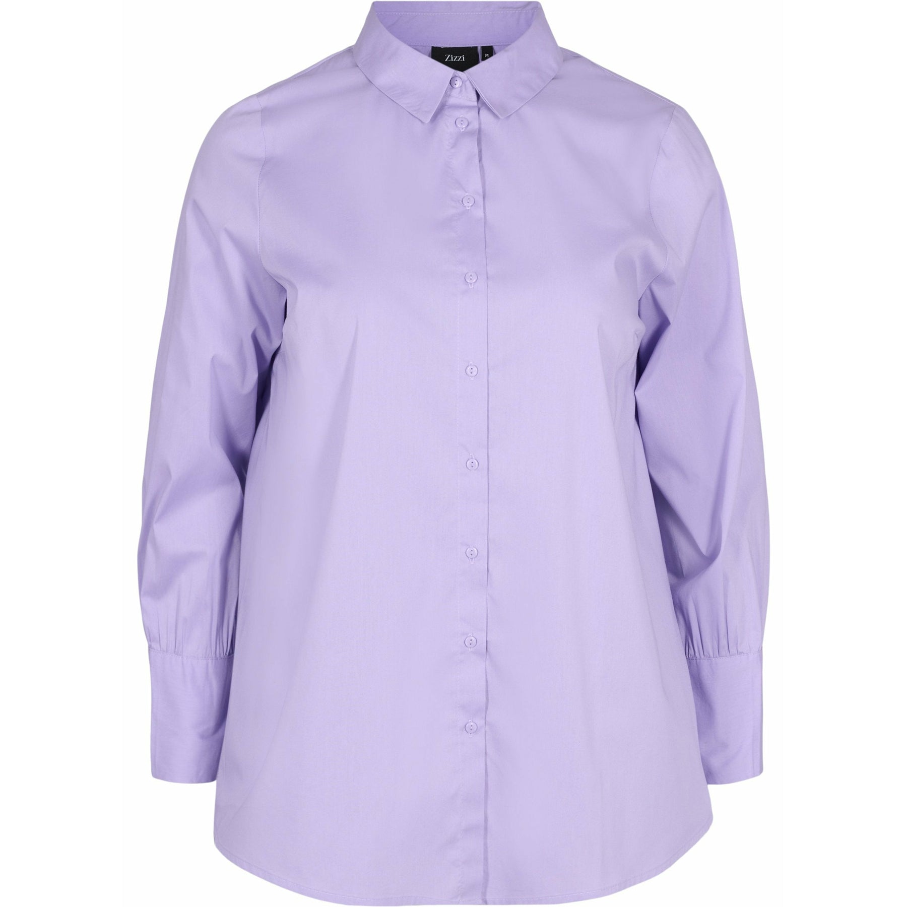 Zizzi Longline Shirt in Lavender - Wardrobe Plus