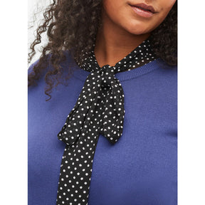 Zizzi Tie Detail Collar in Dotted Print - Wardrobe Plus