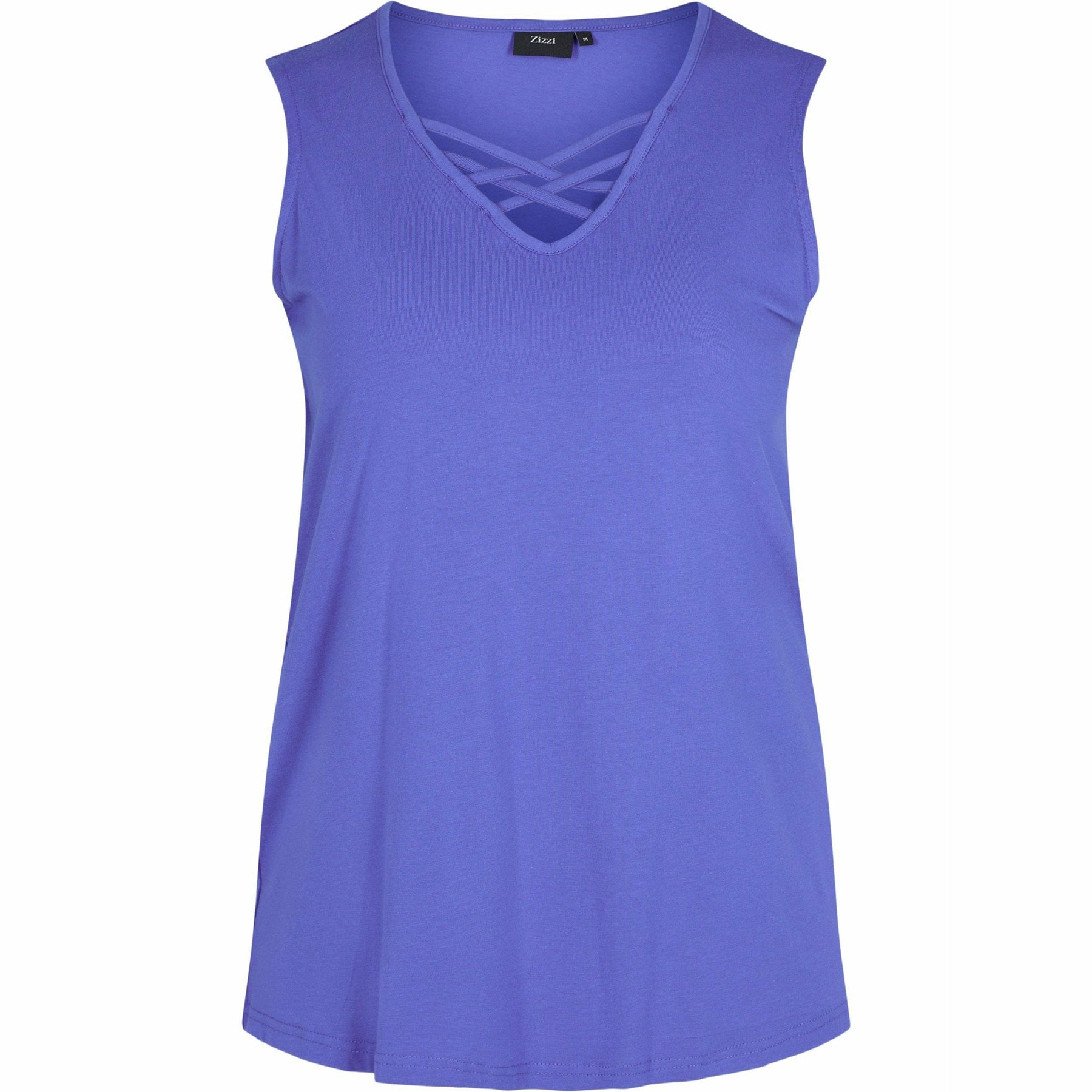 Zizzi Sleeveless Top in Blue - Wardrobe Plus
