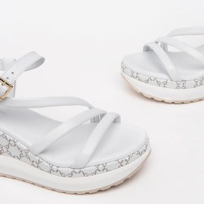 NeroGiardini Leather Wedge in White