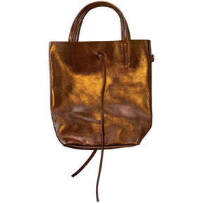 Leather Sparkle Handbag in Rust - Wardrobe Plus
