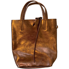 Leather Sparkle Handbag in Rust - Wardrobe Plus