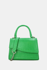 Crocodile Print Bag in Green - Wardrobe Plus