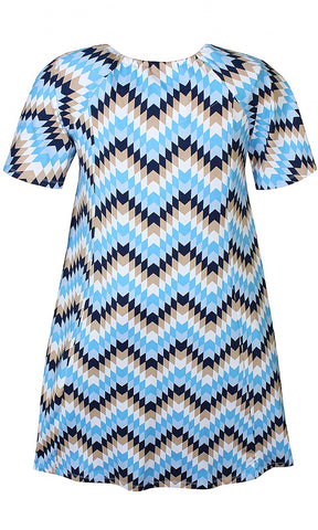 Zhenzi Corrine Dress in Blue Print